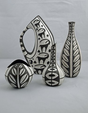 Fire vaser fra Bornholm Keramik