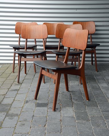 6 teak stole fra BS møbler