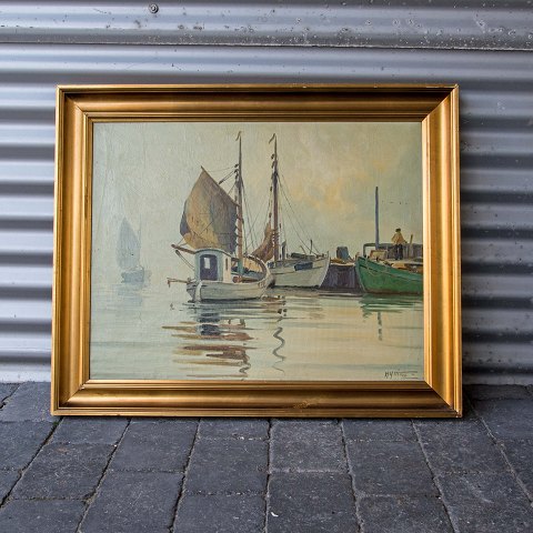 Maleri af både i havn
Holger Ytting