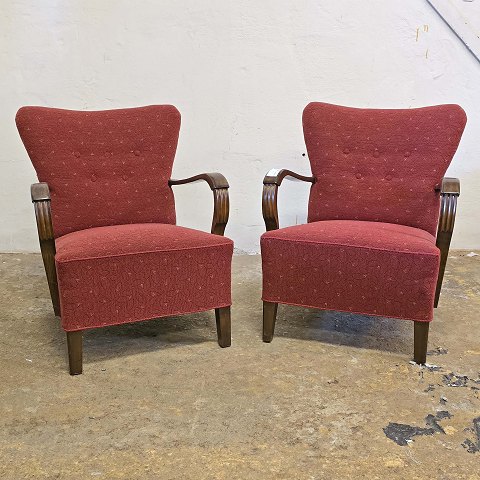 Røde armstole fra 1940erne80 cm